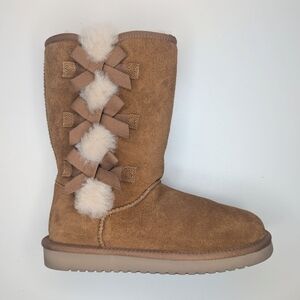 Koolaburra by UGG Victoria boots tall  tan suede pull on women's size 7